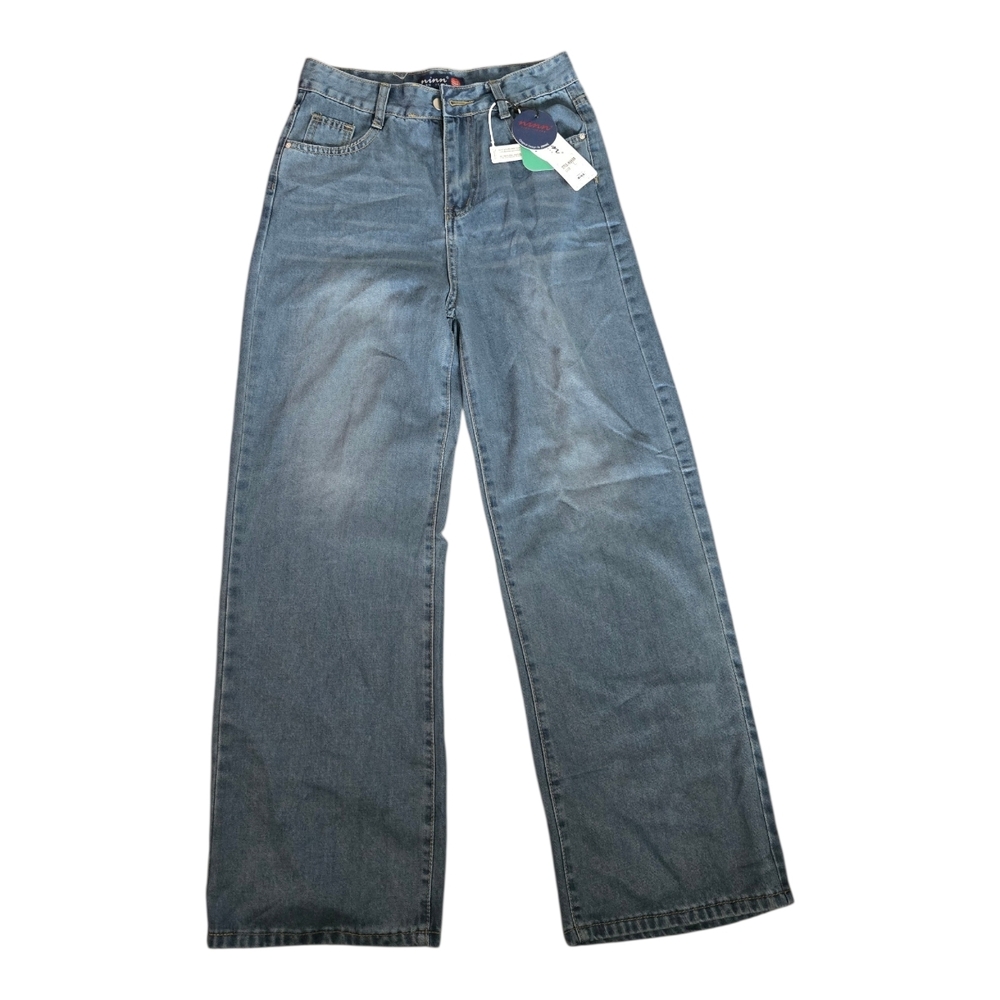 Wide Leg High-Rise Jeans in Light Blue Denim